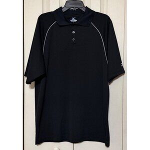 Mizuno DryLite Black Lightweight Performance Short Sleeve Polo Shirt Men Size M